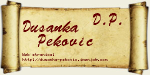 Dušanka Peković vizit kartica